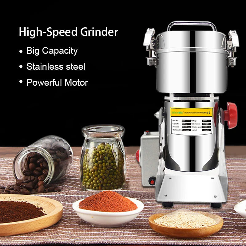 BioloMix Dry Food Grinder Mill 800g 700g - Grain Spice Herb Cereal Coffee Grinder Gristmill for Flour Powder Crushing