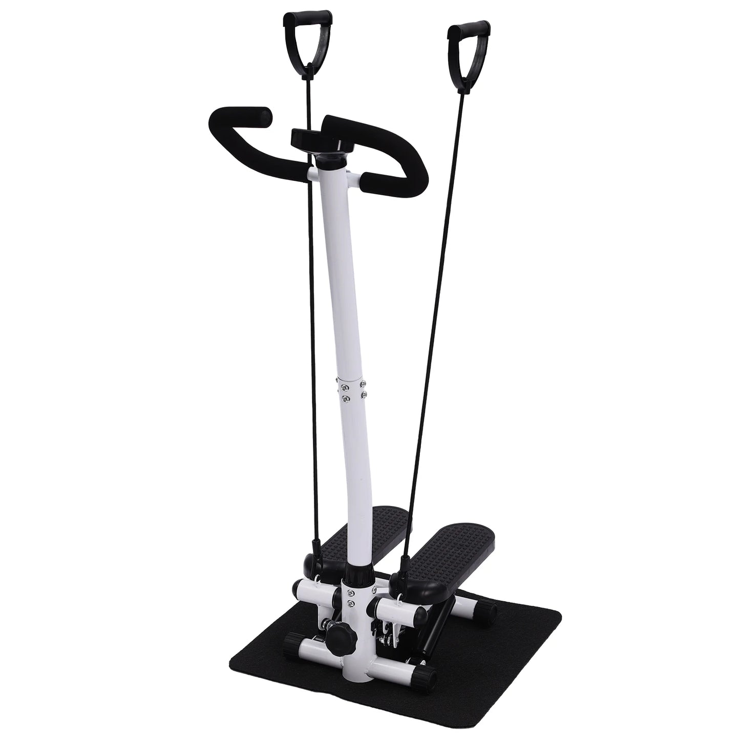 Fitness Stepper With Handlebars, Adjustable Height Hydraulic Stair Steppers with Resistance Band, Loading 150kg/330lbs