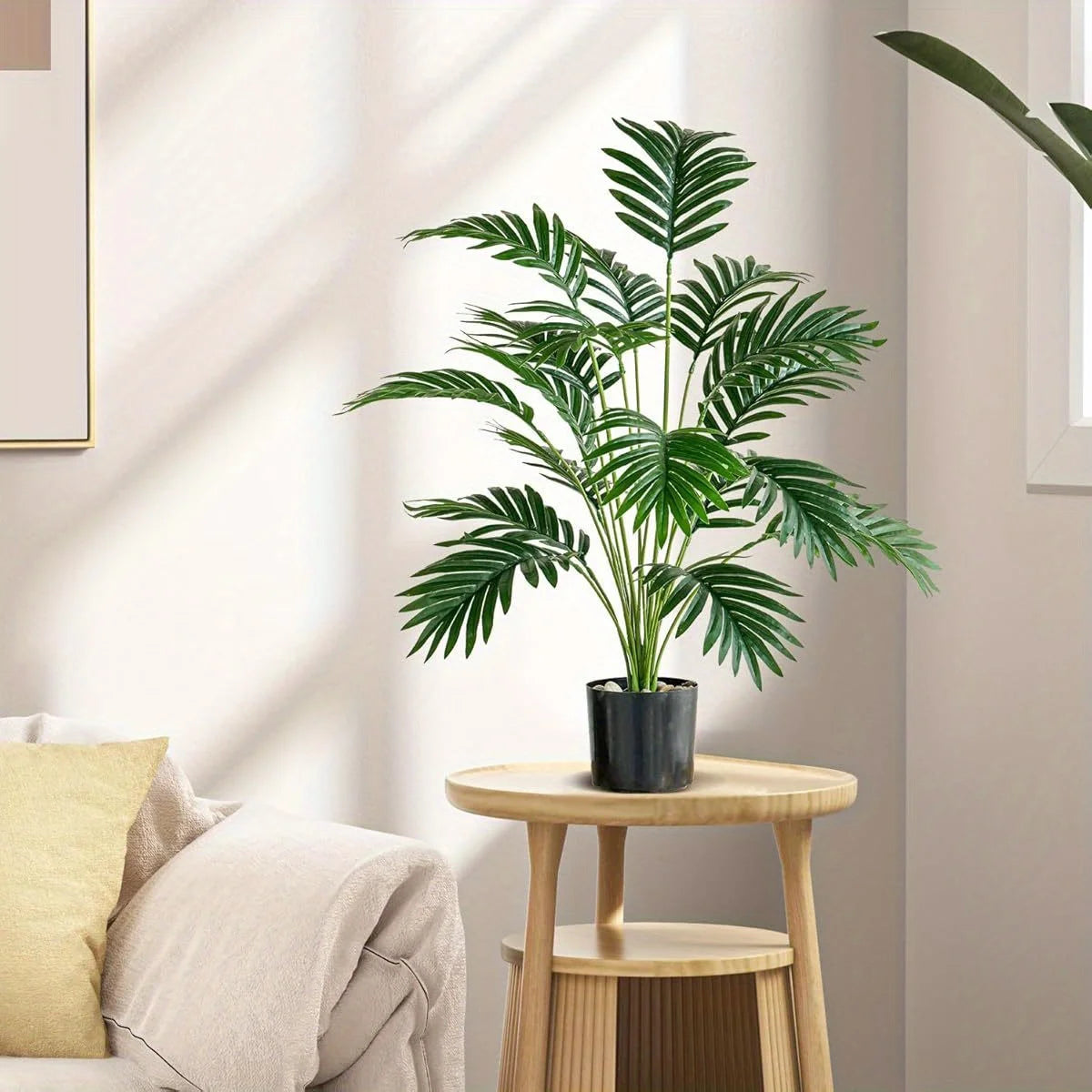 110CM 18Leaves Large Artificial Palm Tree Tropical Fake Plant Green Plastic Palm Leaf Branches Suitable for Home Garden Deco