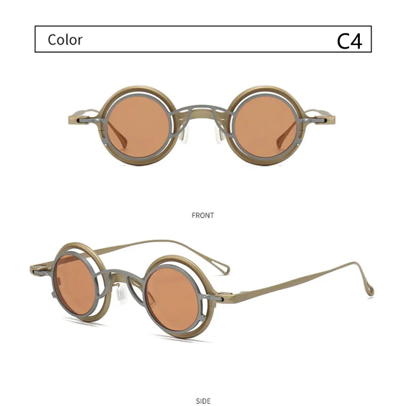 French Designer Brand Retro Round sunglasses Handmade Titanium Eyeglass Frames Men Women Eyewear With Clip Myopia Glasses Frame