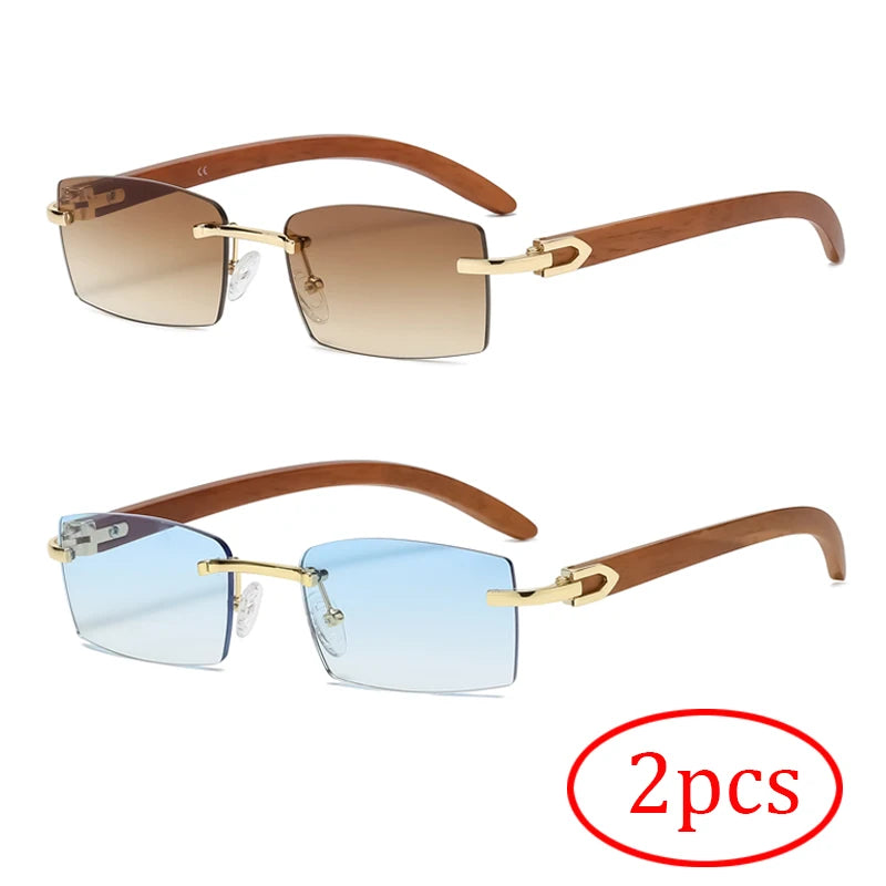 Fashionable New Frameless Sunglasses Trendy Casual Square Men And Women Beach Party Uv400 Sun Glasses