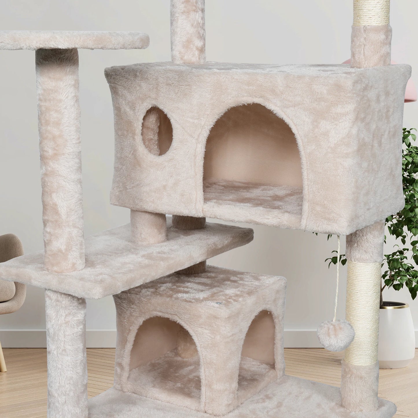 Passerscat Cat Tree House Cat Tower For Indoor Multi-Level Cats Condos With Scratching Posts Padded Top Perches Cat Pet Products