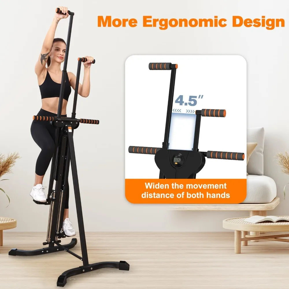 vertical climber exercise machine for home gym with 4 metal guide rails folding exercise climber cardio workout machine 5-level