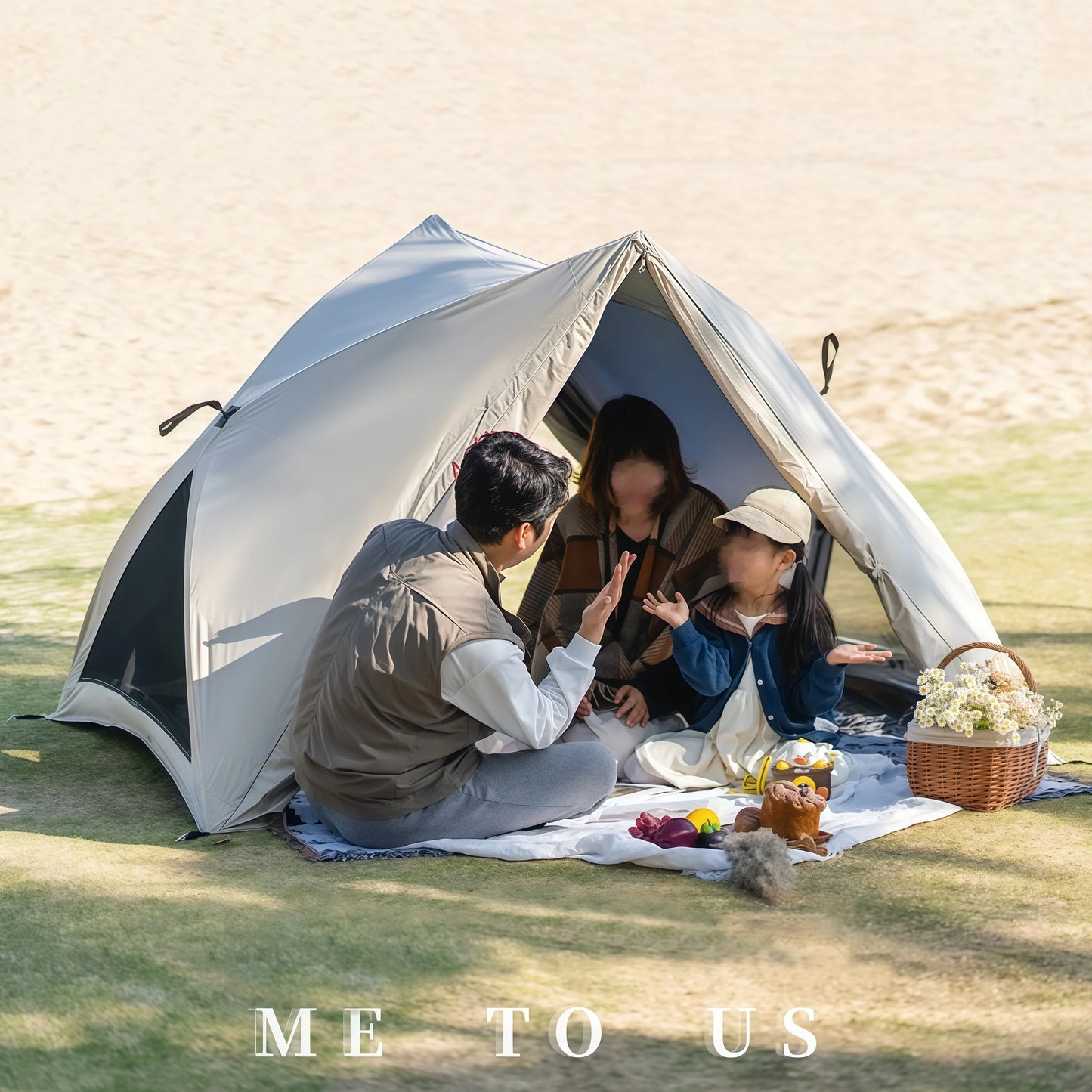 Camping Tent Beach Tent 3-4 Person Family Foldable Shelter Waterproof Automatic Setup For Camping Hiking Traveling