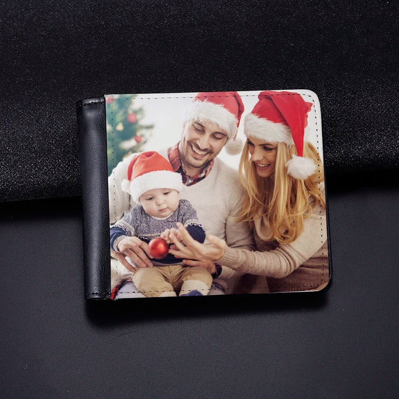 Custom New Man Wallet Custom Short Single-sided Printing Multiple Card Wallet Personalized Color Photos Wallet Christmas Gift