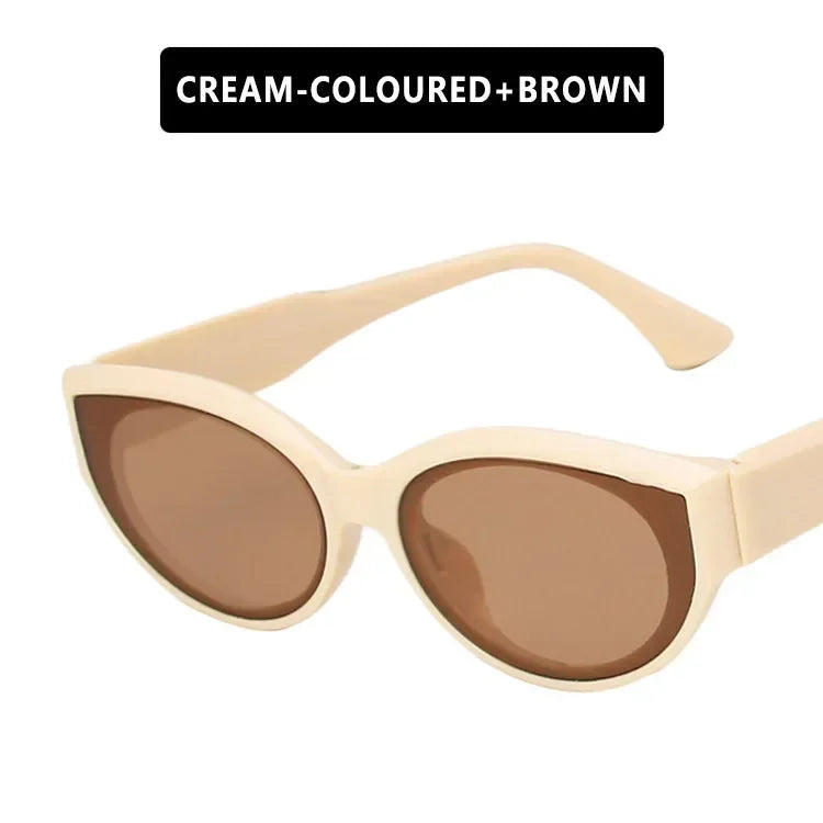 High-end Trend UV Resistant Sunglasses Vintage Cat Eye Small Frame Sunglasses Men Women Sun Protection and Driving Sunglasses