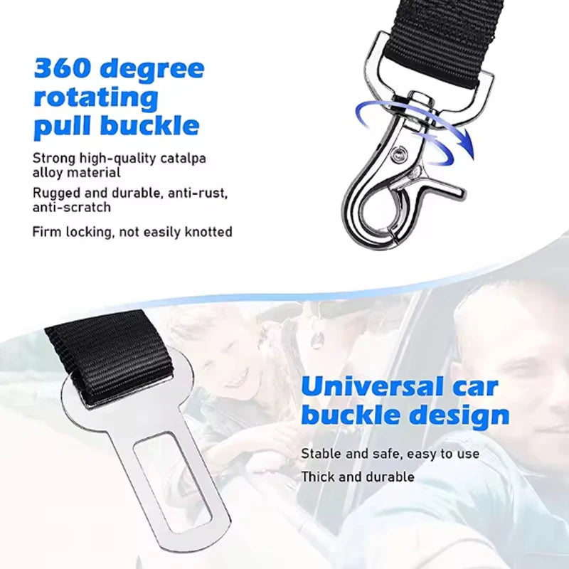 High Grade Dog Car Safety Belt Dog Safety Belt with Damping Belt and Reflective Line Adjustable Length Suitable Any Dog