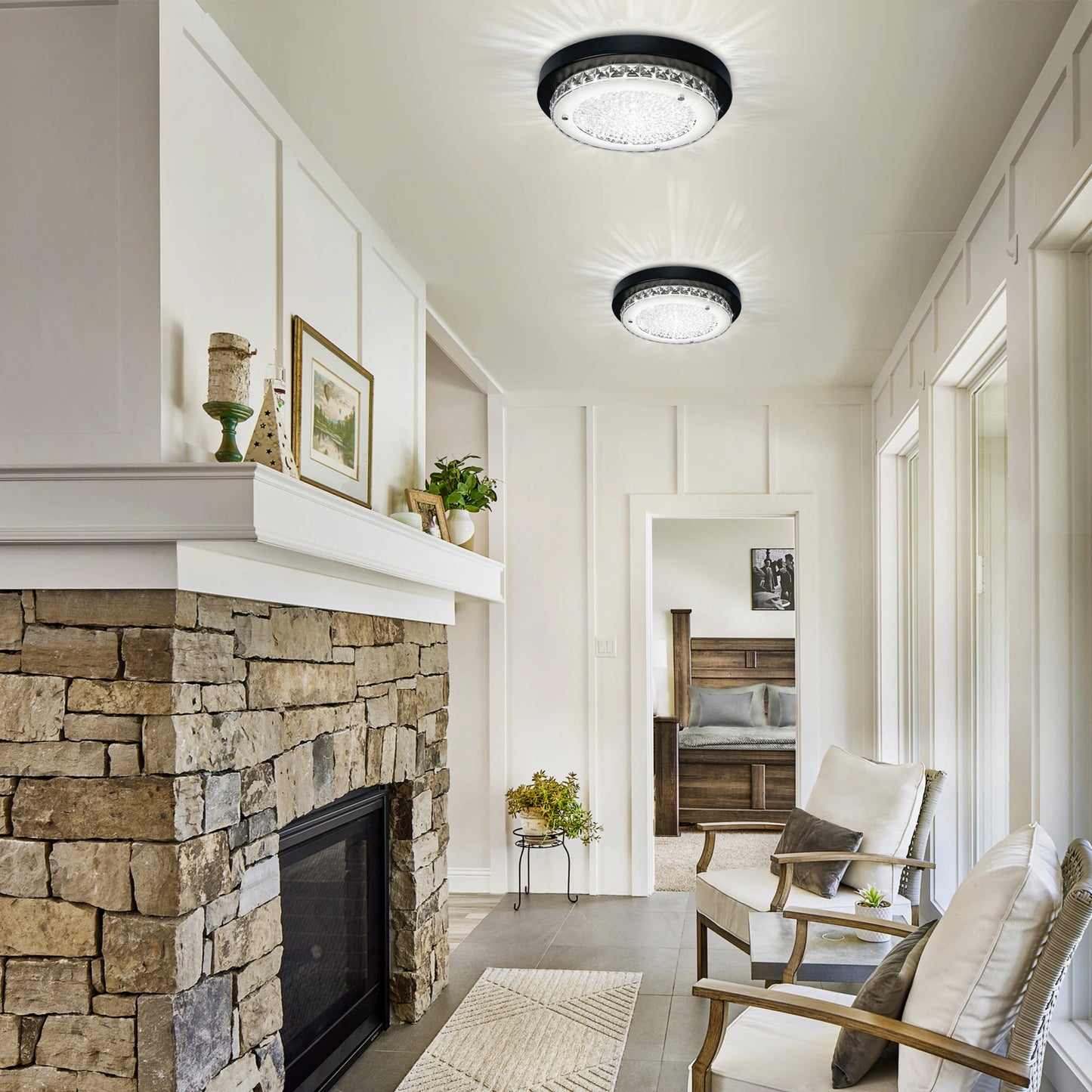 Crystal Flush Mount Ceiling Light Glittery K9 crystal ceiling light fixture Modern LED Crystal Ceiling Light