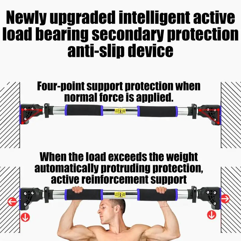 Indoor Home Pull Up Bar Adjustable Width Strength Training Chin up Bar without Screws Max 400lbs for Fitness Exercise tools