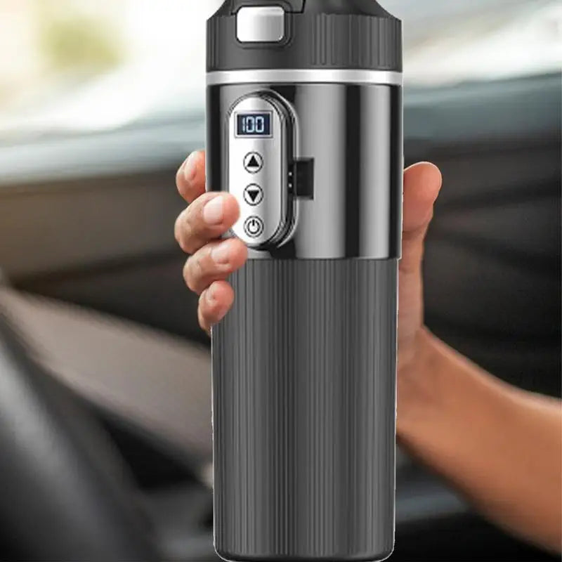 Heated Coffee Mug 12/24V Stainless Steel 450ML Car Heating Cup Electric Kettle Water Warmer Bottle LCD Display Heat Preservation