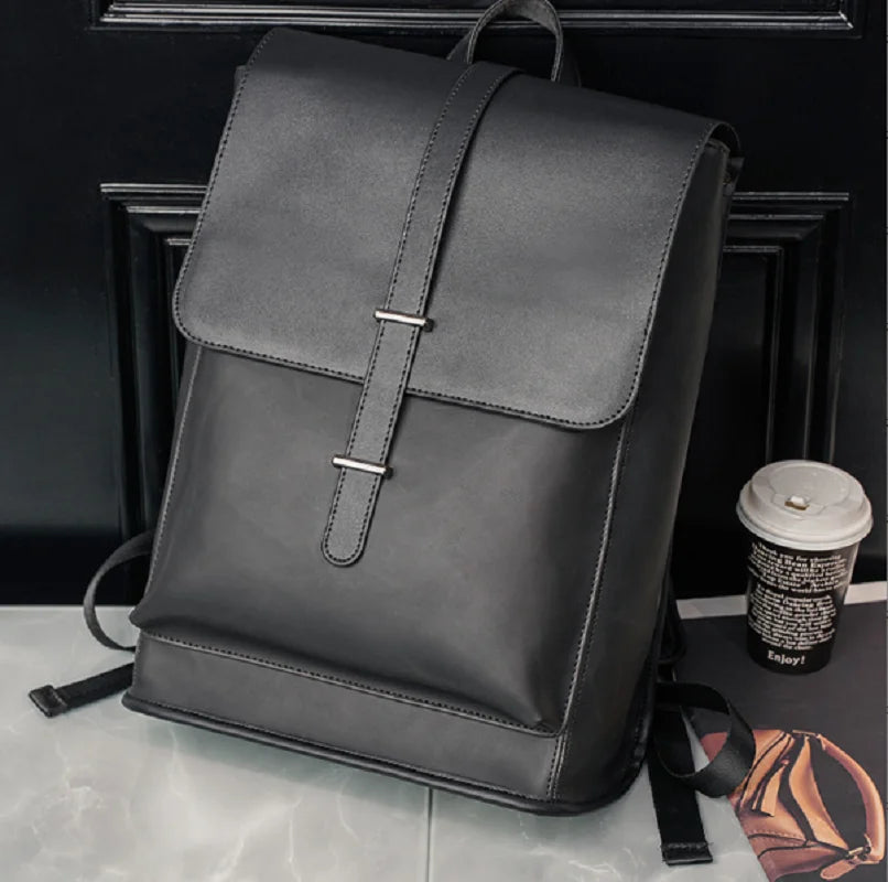 Hot Sale New Men's Large Capacity Travel Double Shoulder Bags Fashion High Quality Leather Backpacks Notebook School Bag