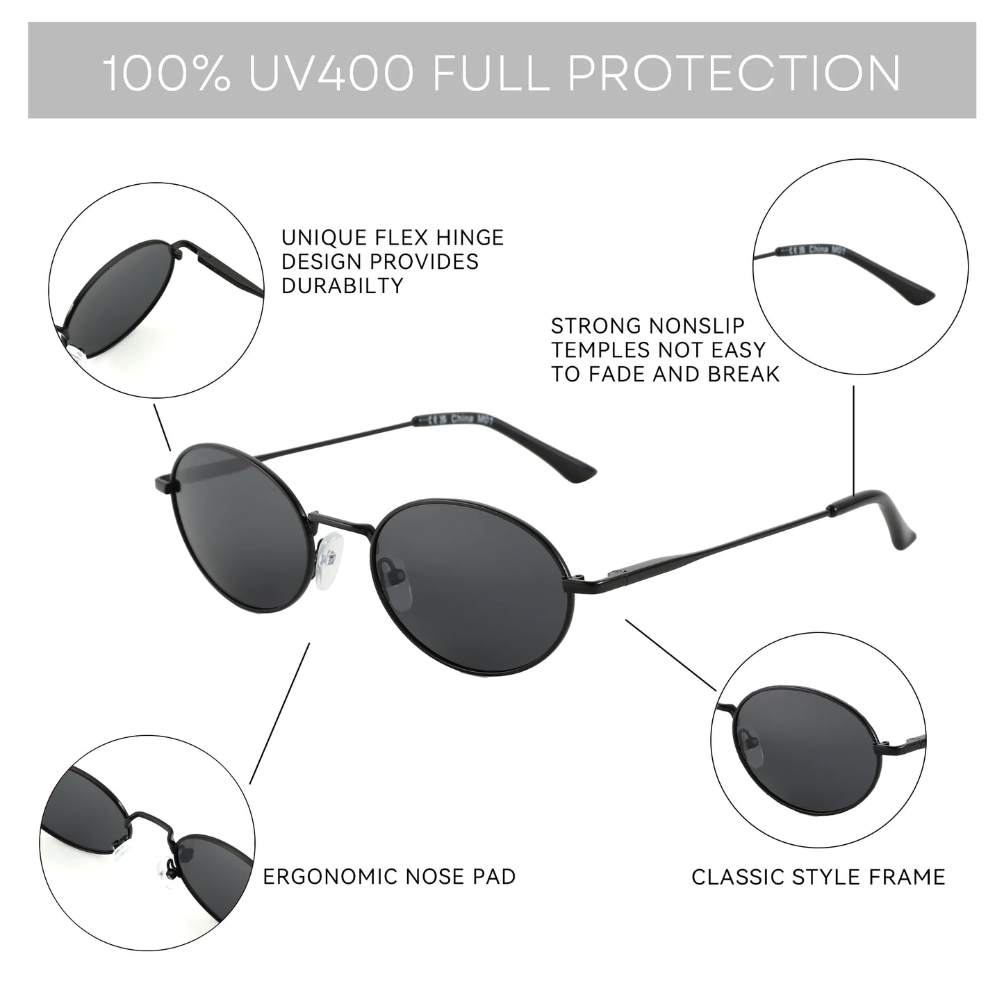 ZENOTTIC Retro Oval Polarized Sunglasses for Women Men Trendy Round Y2k Sunnies Small 90s Style Vintage Shades Sun Glasses