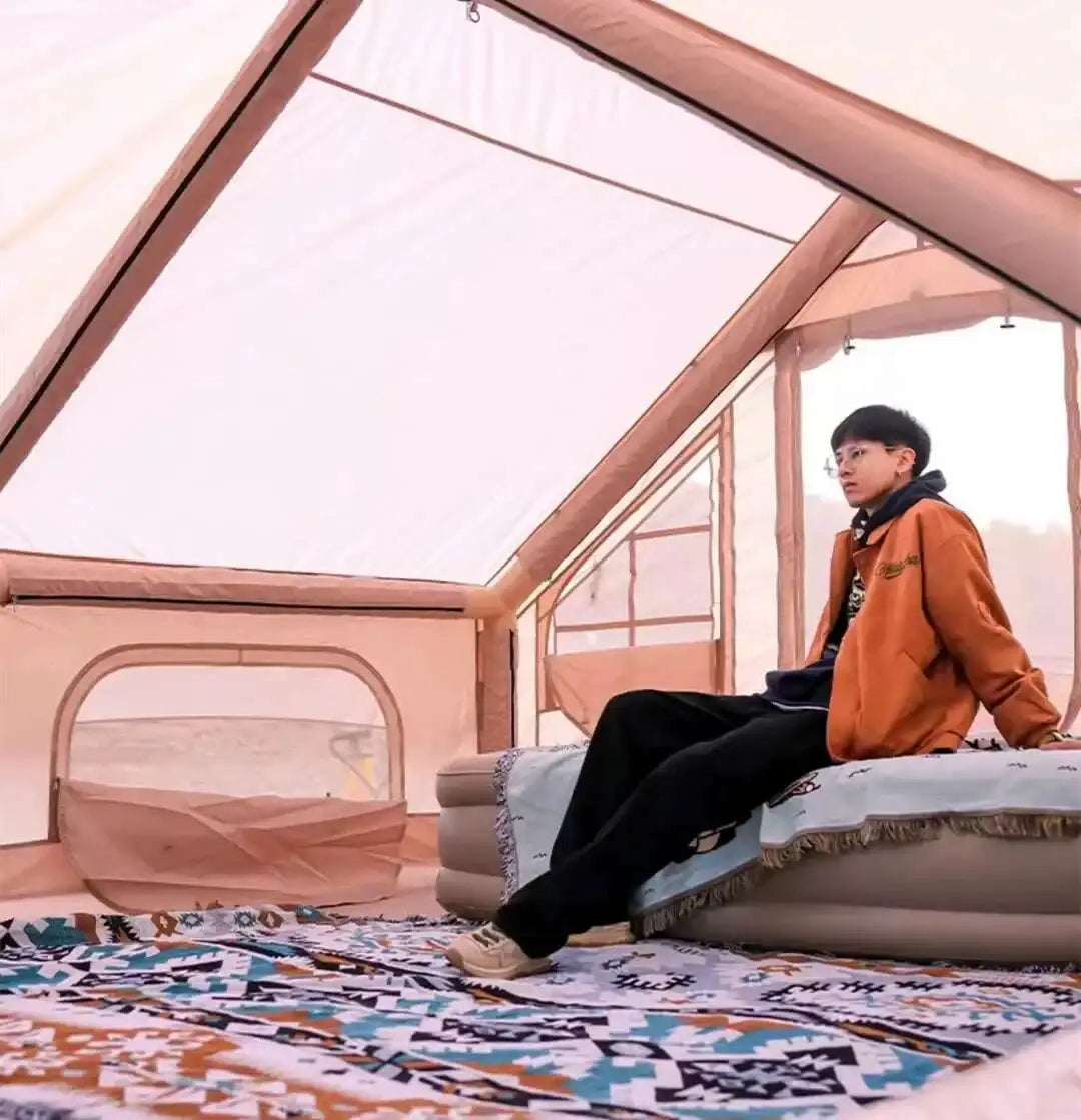 Custom Intergrated Winter Iatable Cabin Tent With 8-12 Person