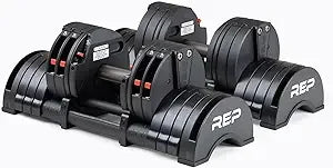 Rep Fitness Quickdraw Adjustable Dumbbells - Versatile Weight Ranges from 5 to 60 Lbs