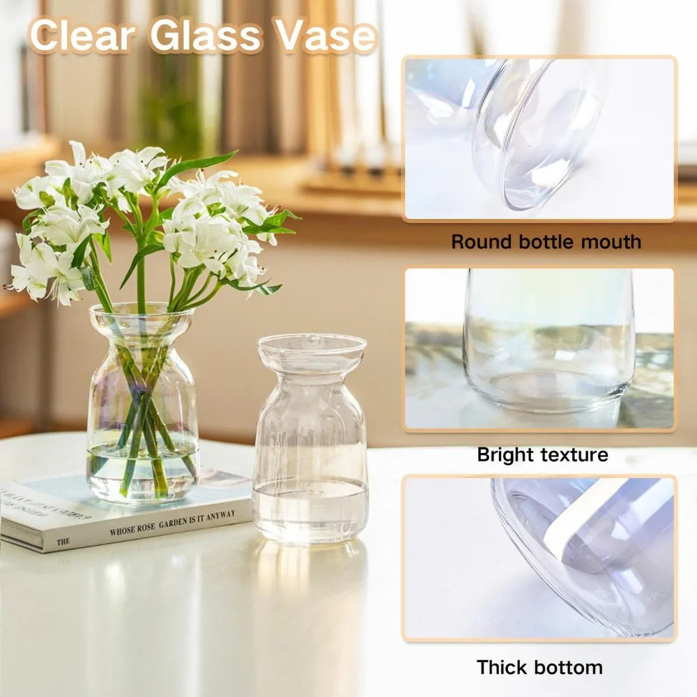 glass vases for decor, modern decorative flower vase centerpieces table home indoor desk decor living room, kitchen, office wed