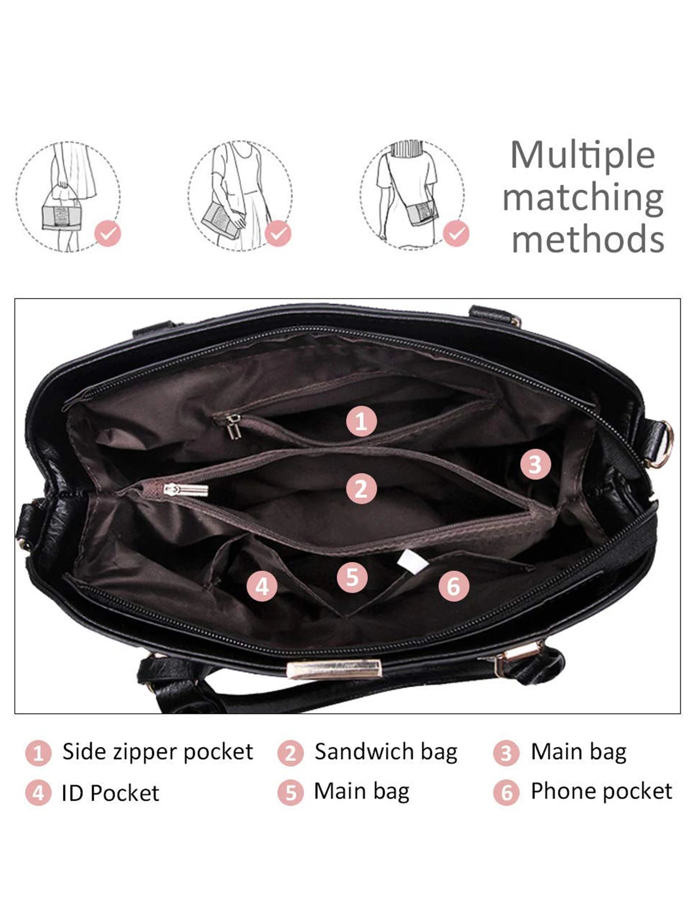 PahajimFashionWomenHandbagsPU LeatherAdjustableHandleSatchelShoulderBagsLadies Tote Bag Casual for OutdoorWorkingGifts forWomens