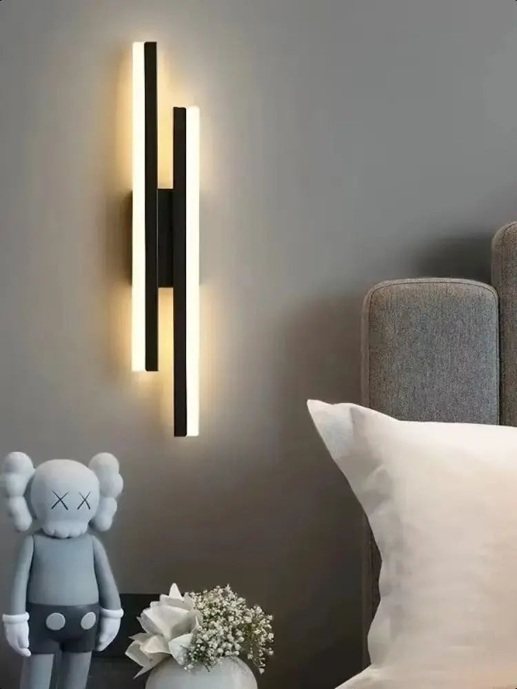 Modern LEDWall Lamp Wall Sconces Copper Line Pipe Acrylic Lampshade Indoor Lighting for Living Room Corridor Light Fixture Led