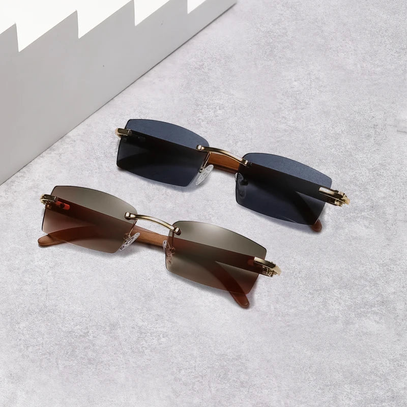 Fashionable New Frameless Sunglasses Trendy Casual Square Men And Women Beach Party Uv400 Sun Glasses