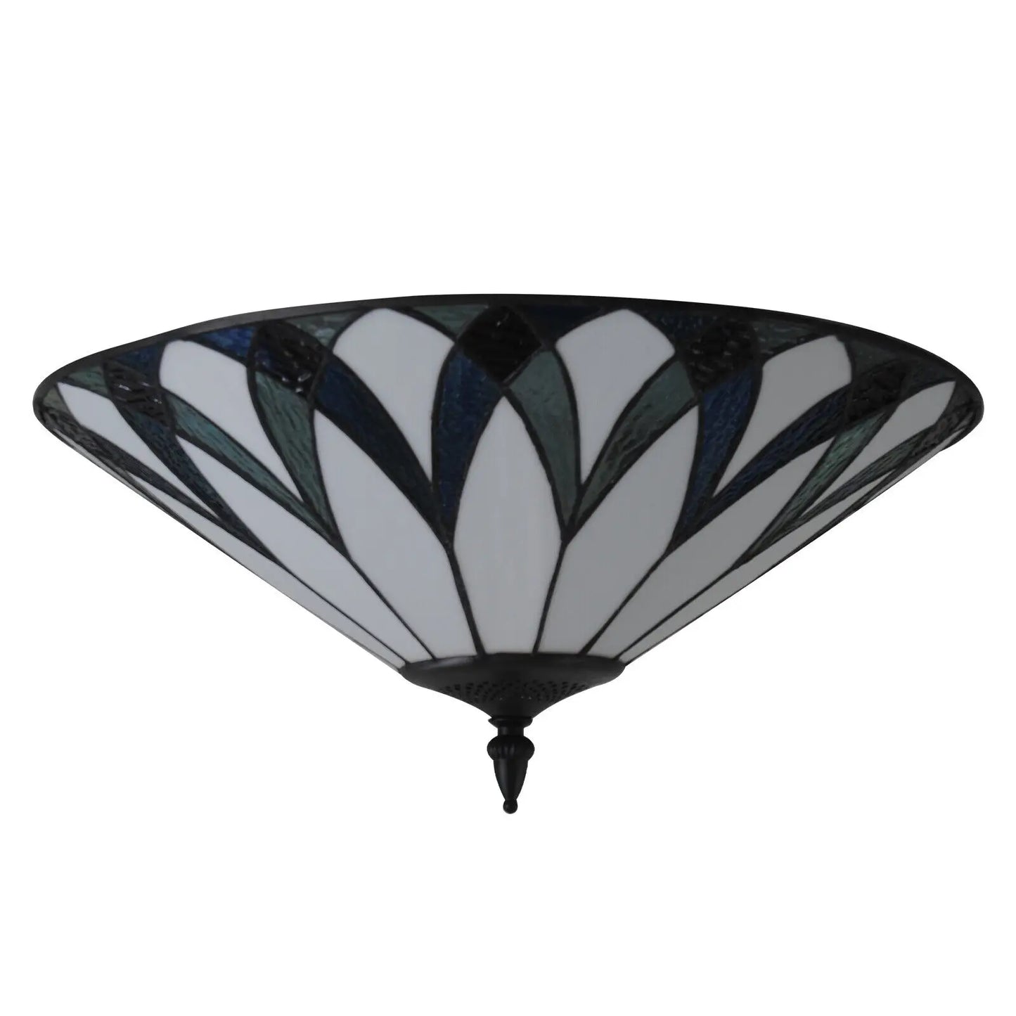 3-Lights Retro Style Ceiling Light E26 Retro Chandelier Stained Glass Lamp Fixture