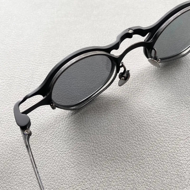 Top Quality Pure Titanium With Magnet Clip On Sunglasses Glasses For Men Women Ultra Light France Designer Round Eyewear Frame