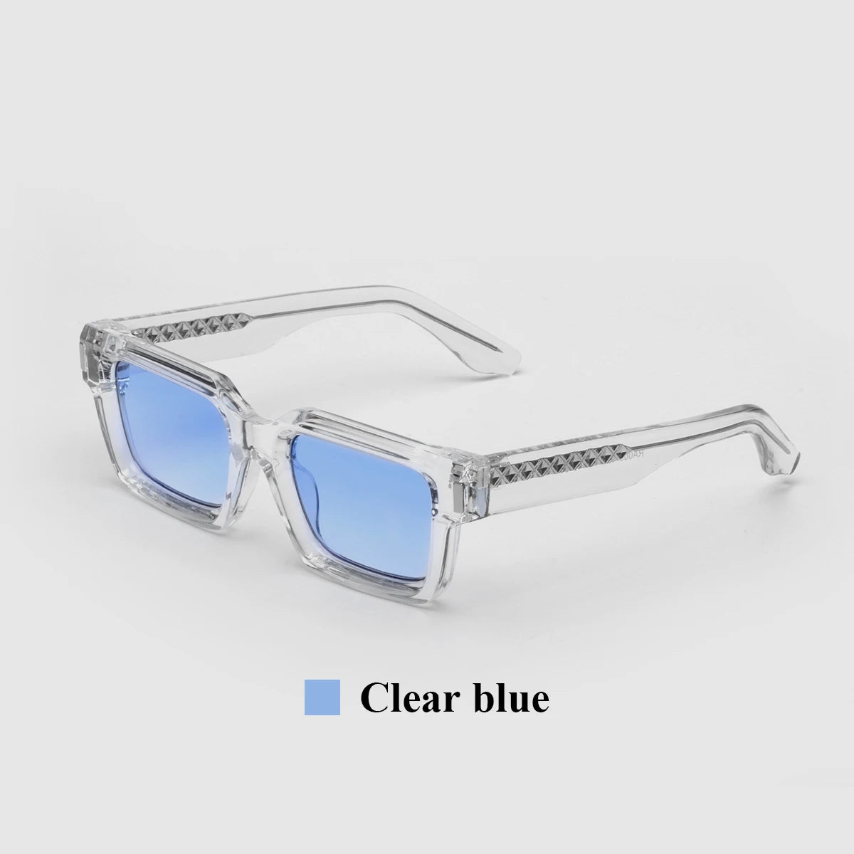 Ruiao 2025 retro black designer sunglasses vintage for women clear luxury square rectangular blue lens man UV400 high quality