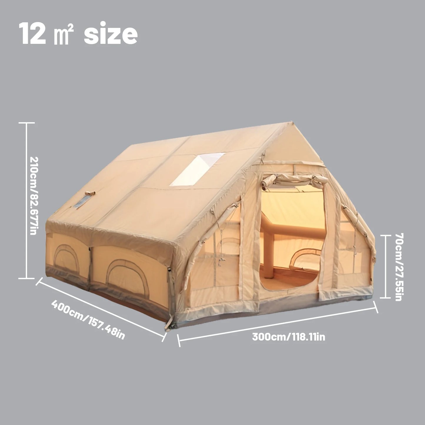 Inflatable camping tent 4-8 people with windows portable water-resistant camping tent  Four season tents