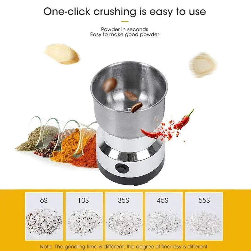 Electric Grinder Multifunctional Home Coffee Grinder Four Edged Blade Kitchen Cereal Nuts Beans Spices Grains Grinder Machine