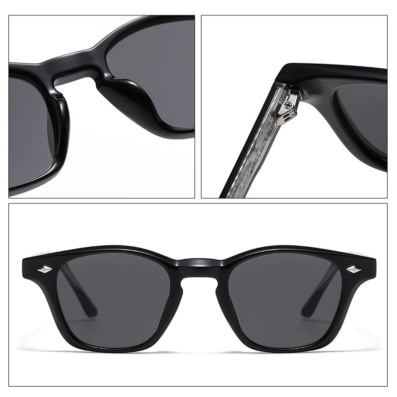 New TR90 Oval Sunglasses Casual Men And Women UV400 Driving Punk Rivet Metal Core Leg  street Sun Glasses