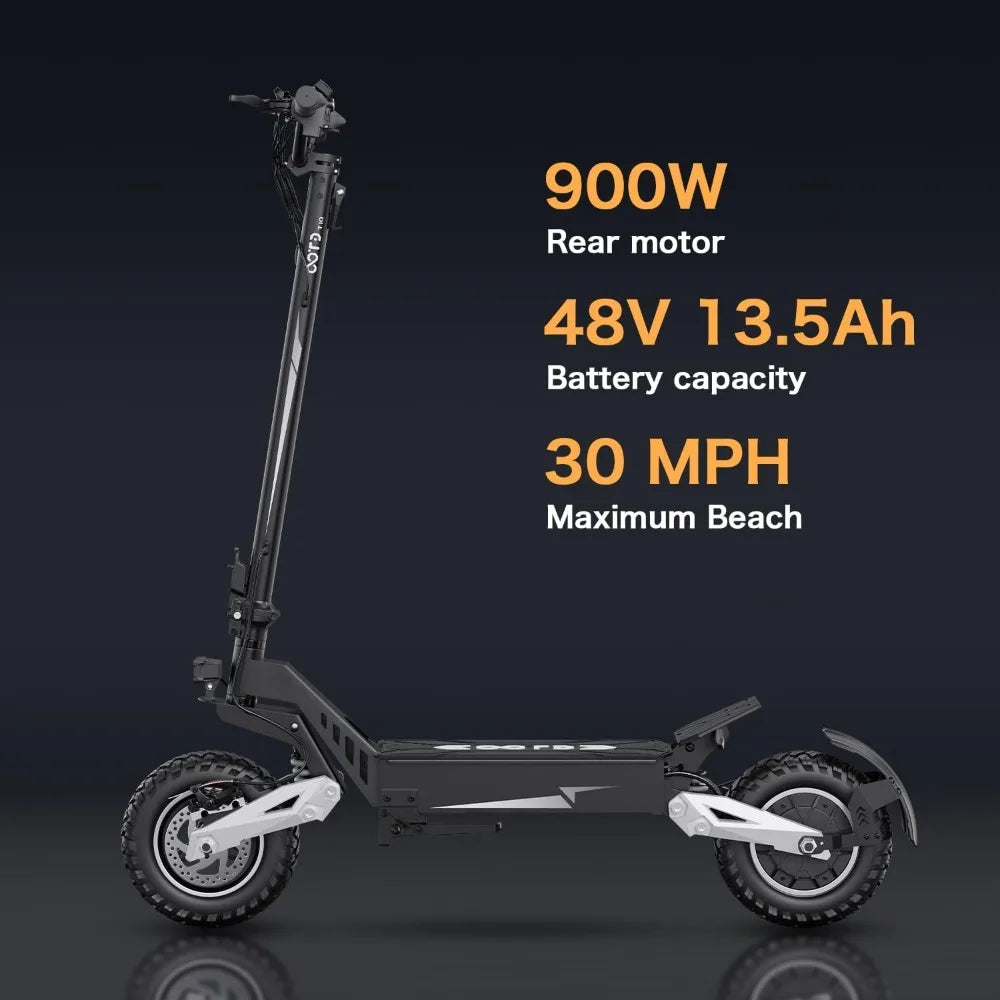 T10 Adult Foldable Electric Scooter – Powerful 900W Motor & Reliable UL2272 Certified with 11-Inch All-Terrain Tires
