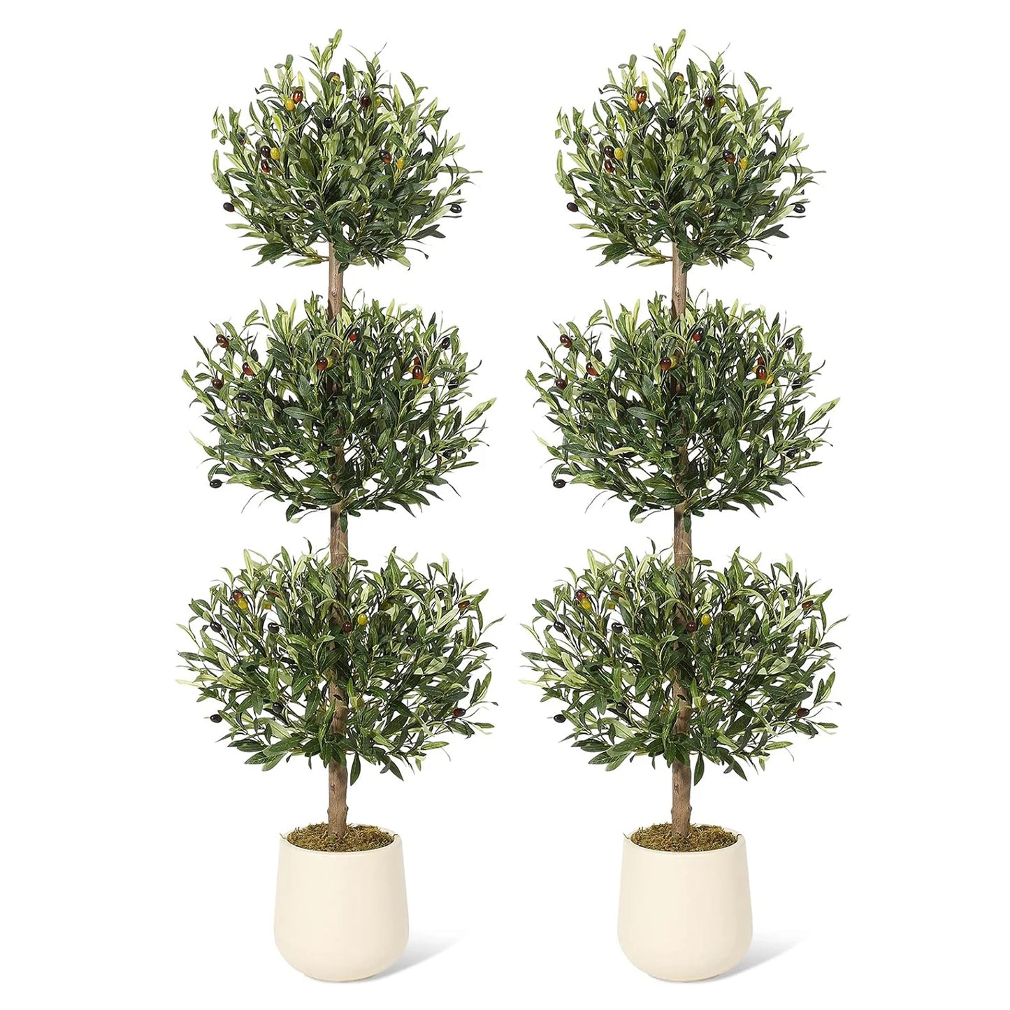 Artificial Olive Tree 5FT Tall Olive Trees Artificial Indoor, Fake Olive Tree with Planter Faux Olive Tree for Home Office Decor