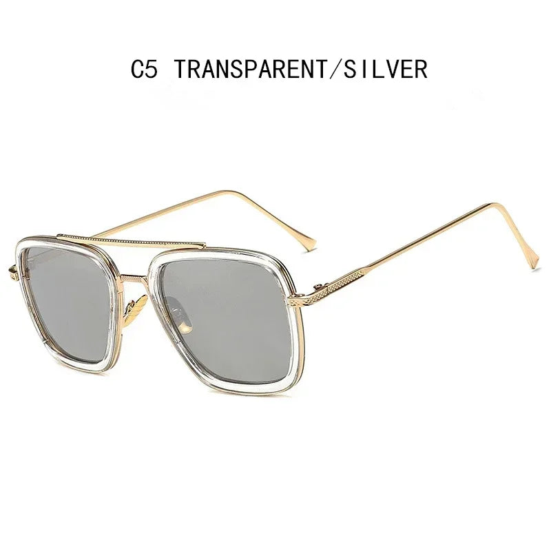Luxury Square Sunglasses Men Women Brand Designer Retro Alloy Frame Big Sun Glasses Vintage Gradient Male Female Oculos Feminino