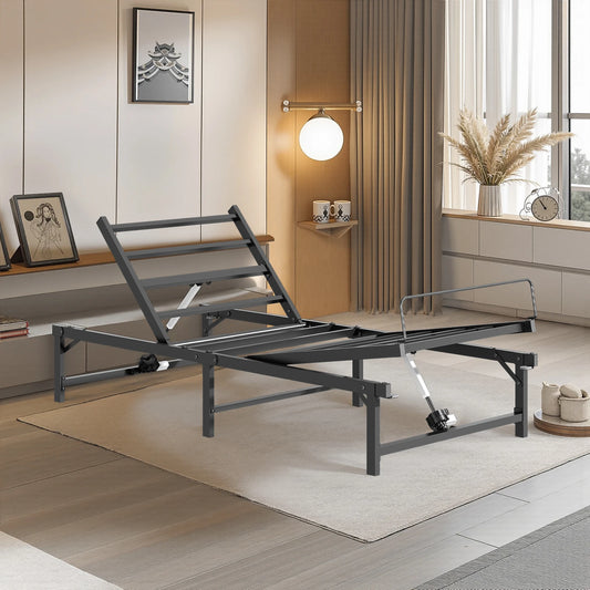 Redlife Adjustable Bed Frame 35.4X78.7 in Electric Metal Bed Frame Head & Foot Incline w/ Quiet Motor & Wireless Remote Control