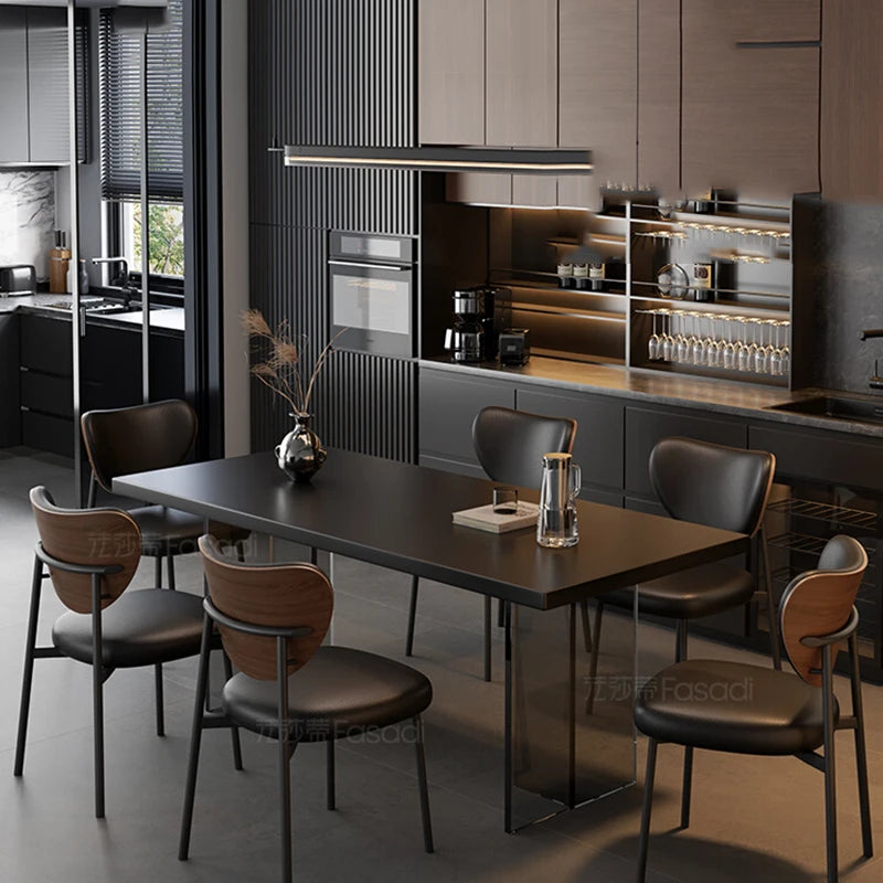 Modern Simple Dining Tables Vintage Luxury Camping Living Dining Tables Nordic Black Conjuntos De Sala De Jantar Furniture