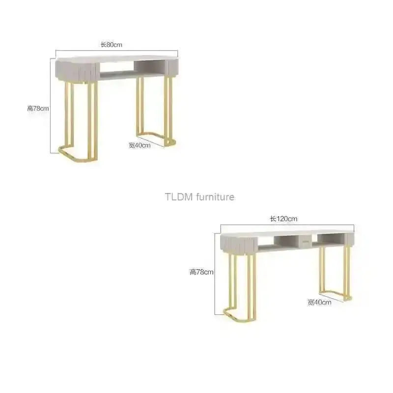 Nordic Slate light Tables Professional Nail luxury Double Manicure Table Salon Furniture beauty salon Manicure Table Chair Set Z