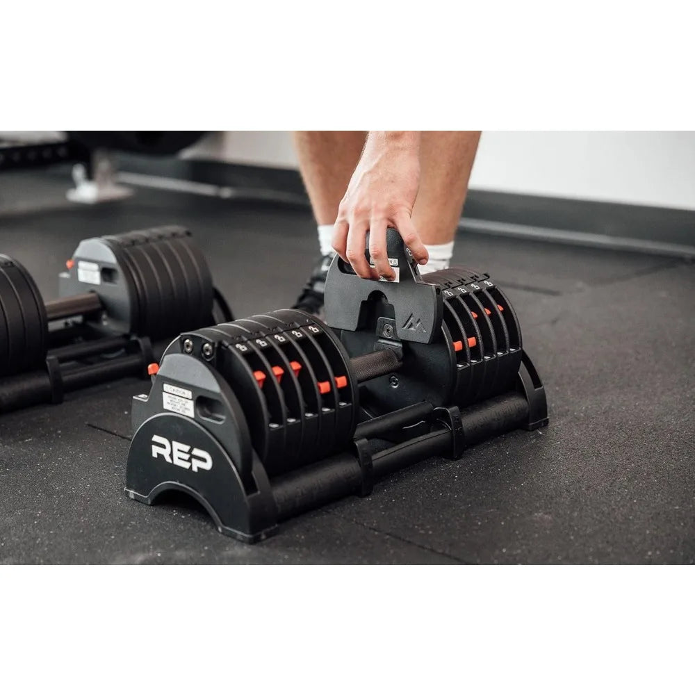 Rep Fitness Quickdraw Adjustable Dumbbells - Versatile Weight Ranges from 5 to 60 Lbs
