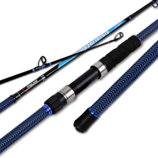 Surf Fishing Rod Carbon Surf Spinning Rod Portable Travel Saltwater Beach Blue Surf Rod with SuperPolymer Handle 8'6 10