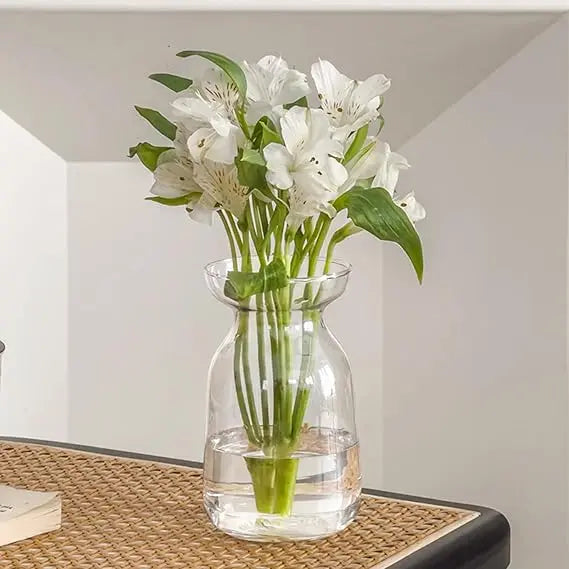 glass vases for decor, modern decorative flower vase centerpieces table home indoor desk decor living room, kitchen, office wed