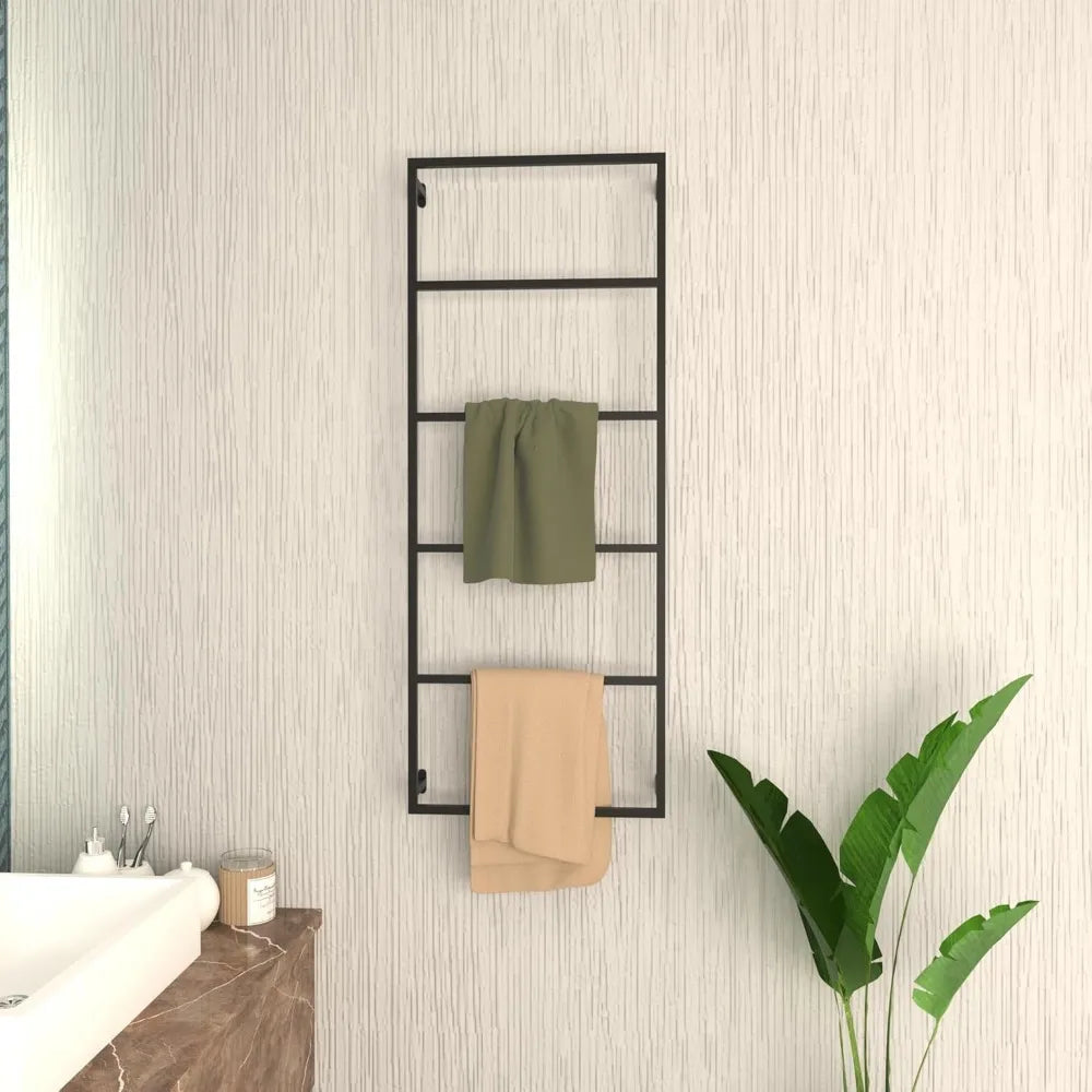 Stylish Wall-Mounted 6-Tier Towel Rack - Rustproof and Compact for Efficient Drying, Ideal for Contemporary Farmhouse Decor