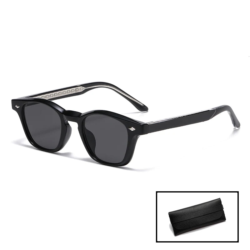 New TR90 Oval Sunglasses Casual Men And Women UV400 Driving Punk Rivet Metal Core Leg  street Sun Glasses