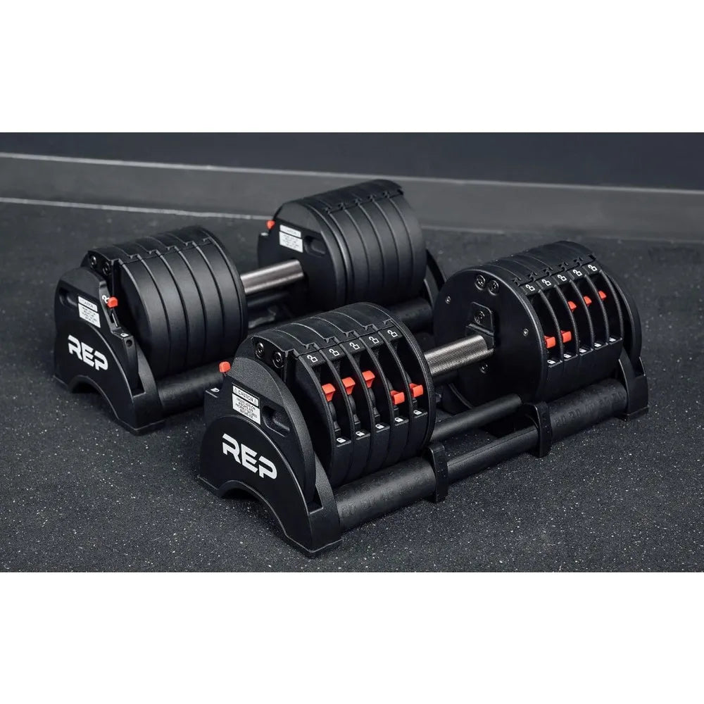 Rep Fitness Quickdraw Adjustable Dumbbells - Versatile Weight Ranges from 5 to 60 Lbs