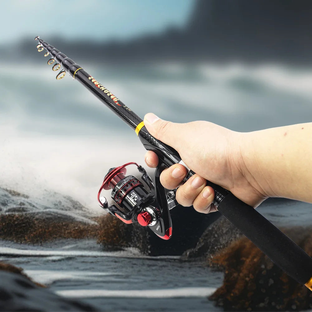 Carbon Fiber Spinning Rod Telescopic Carp Fishing Rod Fishing Accessories for Carp Fishing