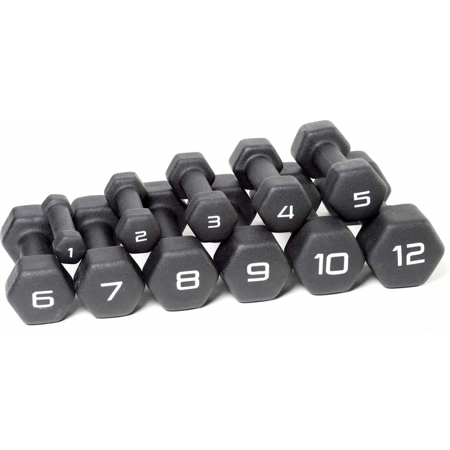 Barbell, 10lb Black Neoprene Dumbbell, Pair full-body workout prevent rolling