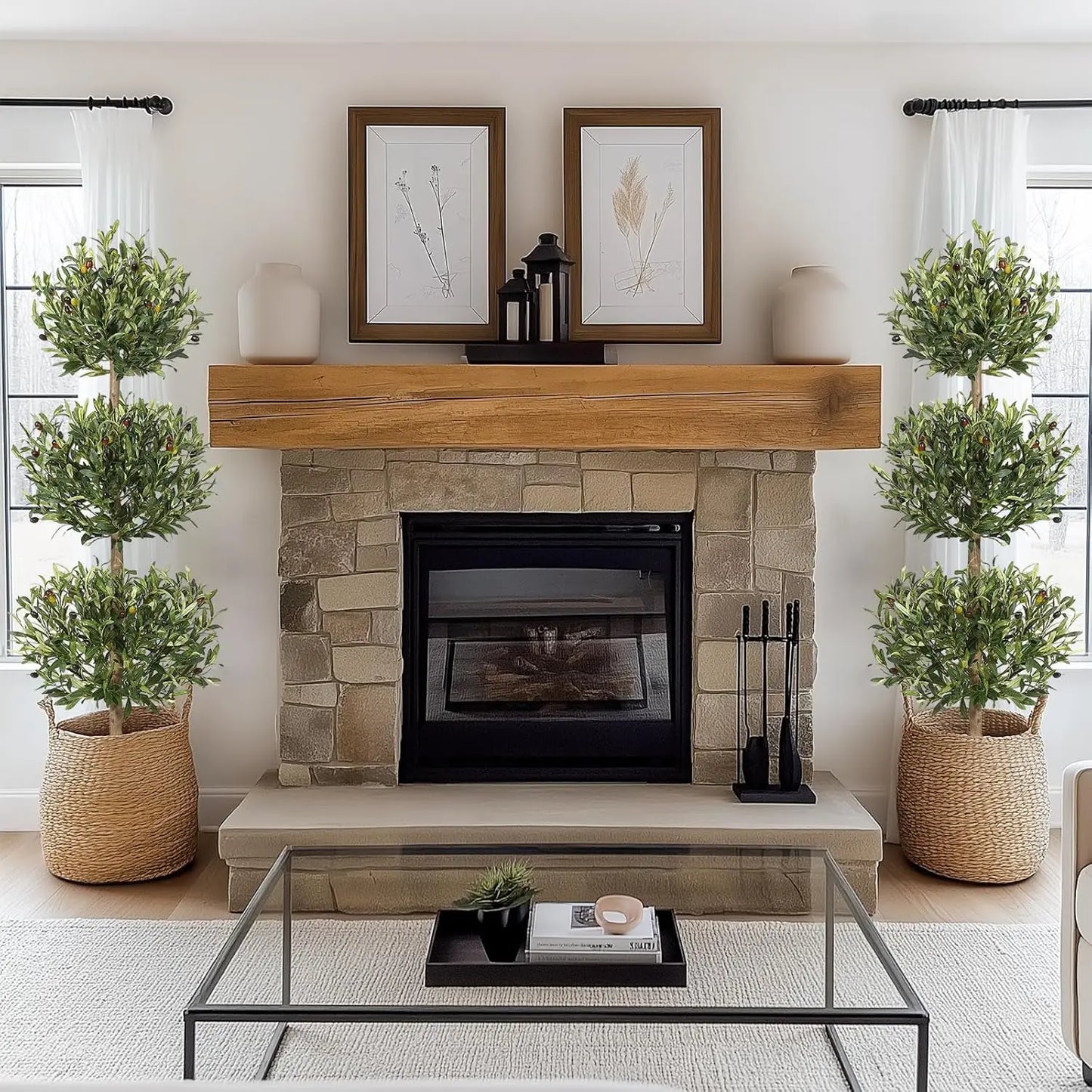 Artificial Olive Tree 5FT Tall Olive Trees Artificial Indoor, Fake Olive Tree with Planter Faux Olive Tree for Home Office Decor