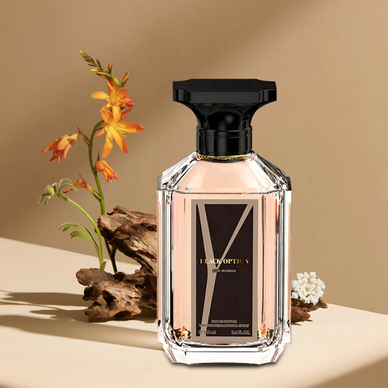 BLACK OPTION Women's Perfume 100ML 3.4FL.OZ - Long-lasting Vanilla Gourmand Oriental Notes Classic Eau de Parfum For Women