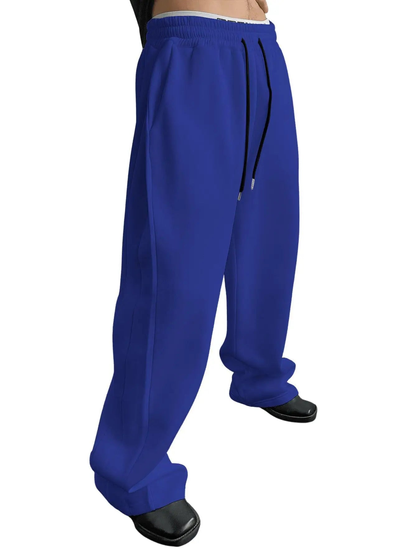 2025 men's sweatpants with drawstring waist, straight leg, wide leg, loose fit, sports pants with pockets