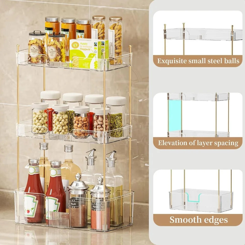 3 Tier Bathroom Countertop Organizer, Makeup Skin Care Organizer, Perfume Tray Vanity Countertop Organizer for Bathroom Countert