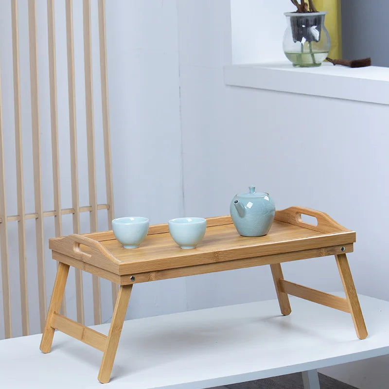 Folding Table on Bed, Bay Window Tray Table with Foldable Legs, Easy To Store, Portable Tea Tray Table side table sofa table