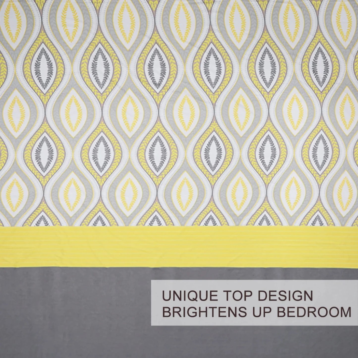 Cozy Gray-yellow Shape Design Bedding Set with Decorative 3 Pieces Duvet Cover and 2 Pillow Shams for Family Bed Bed sheet Stich