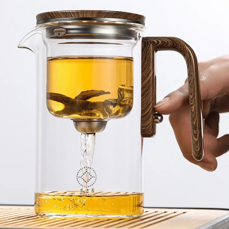 Heat Resistant Glass Teapot One-click filtering Tea Pot Tea Water Separation Filter Tea Maker Coffee Pot Home Teaware