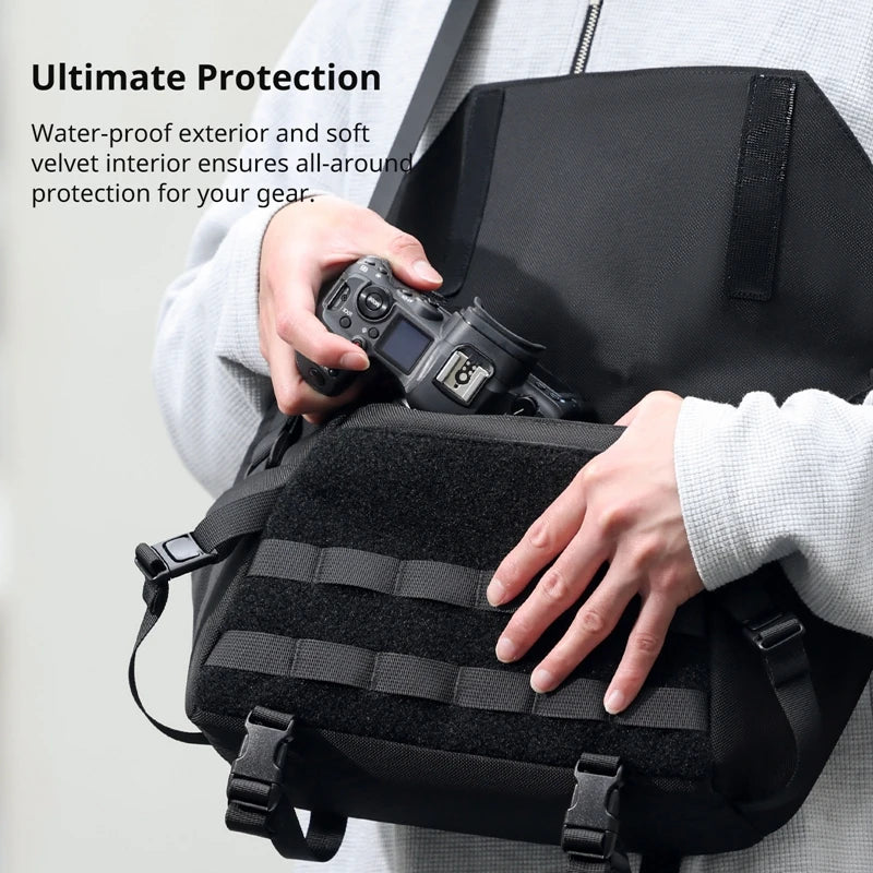 Ulanzi BC08 Sling Bag 9L Capacity Splash-proof Universal Bag Photography Crossbody Bag for DSLR Camera Outdoor Travel Organizer